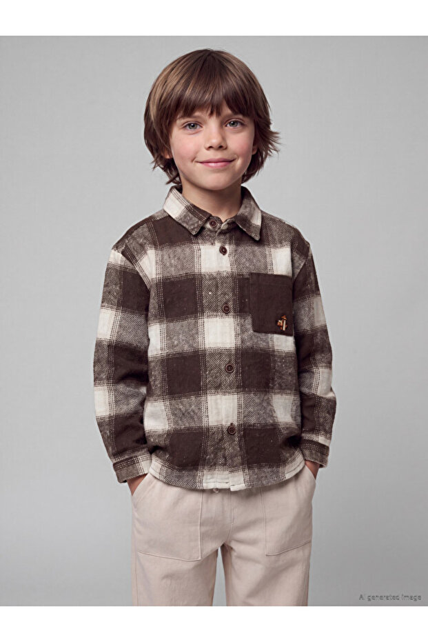 Timeless Clothing & Timeless Choices Checkered Embroidered Boys' Shirt