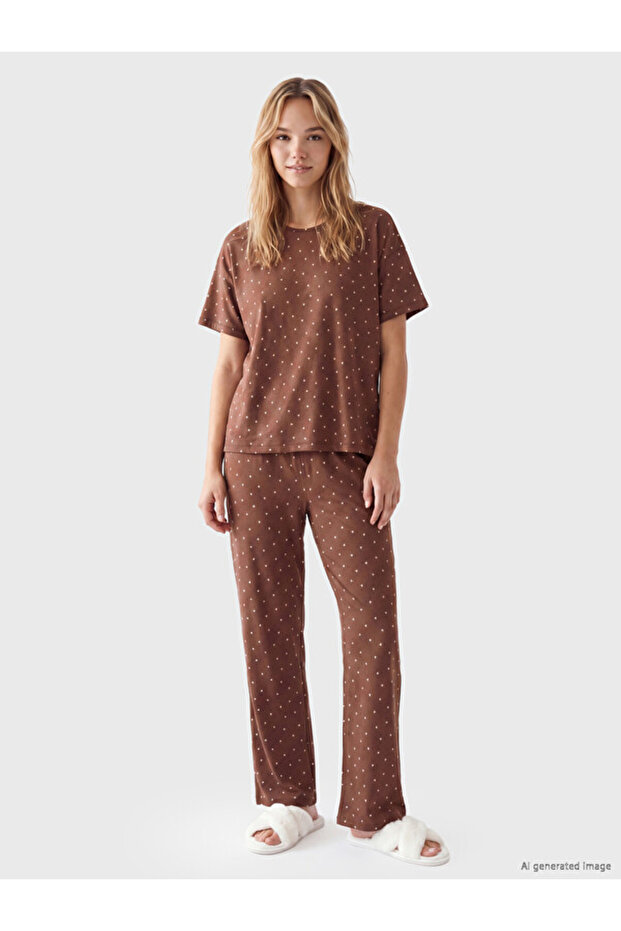 Quality Pieces from Çelebi Store Zero Roba Collar Embroidered Women's Pajama Set