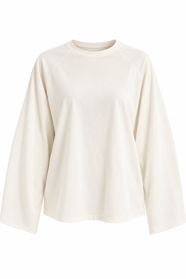 Ecru Basic Oversize Tshirt - 2128