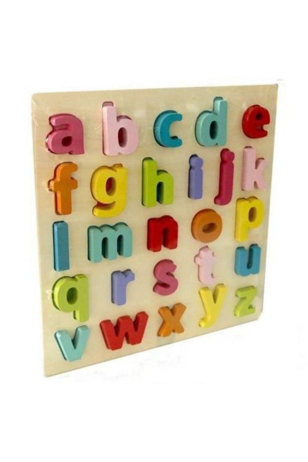Wooden Letter Puzzle Bultak Turkish - English Colorful Alphabet Educational Toy For Children And Babies