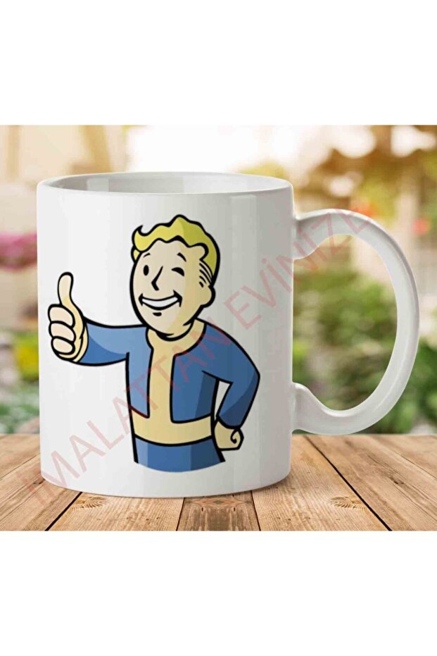 كوب Fallout Vault Boy مطبوع على الجانبين