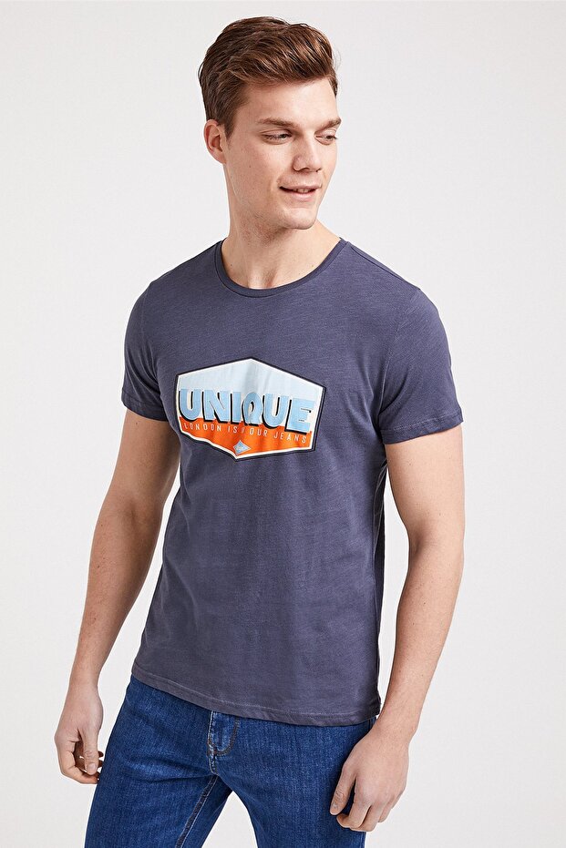Men's Unique O Neck T-Shirt Anthracite 202 LCM242025