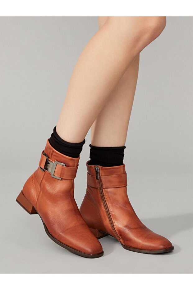 Zeile Taba Fırçalı Deri Bot - 6