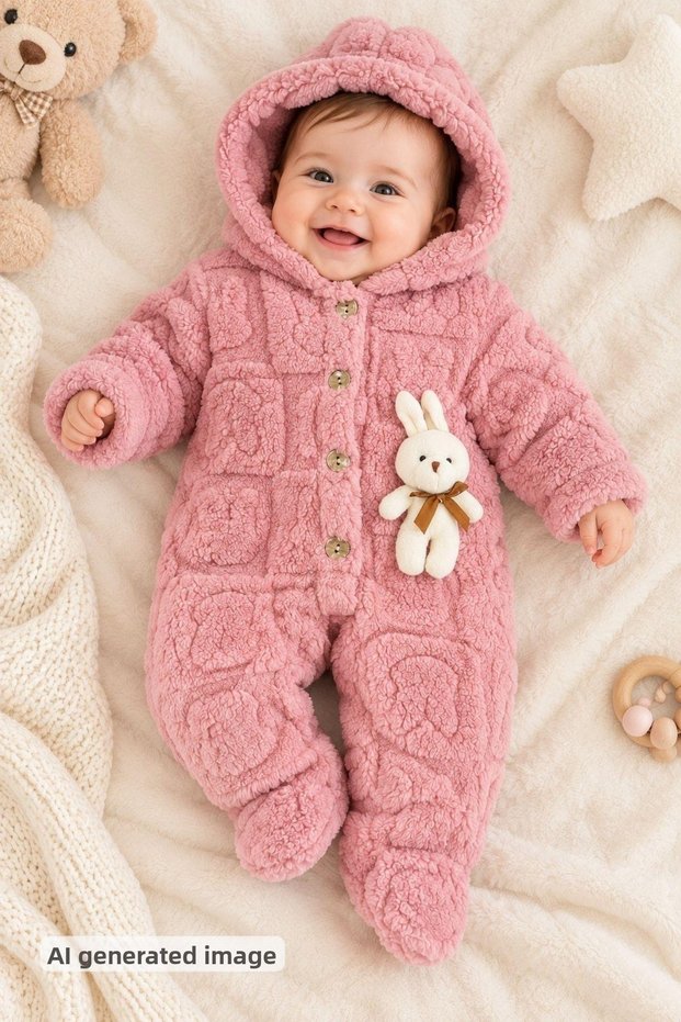 Girl and Boy Baby Rabbit and Bear Toy Plush Jumpsuit Tlm0301