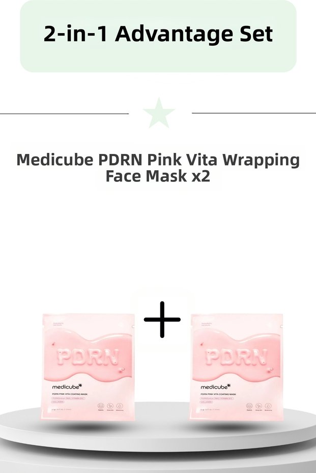 Pdrn Pink Vita Wrapping Face Mask Double Set