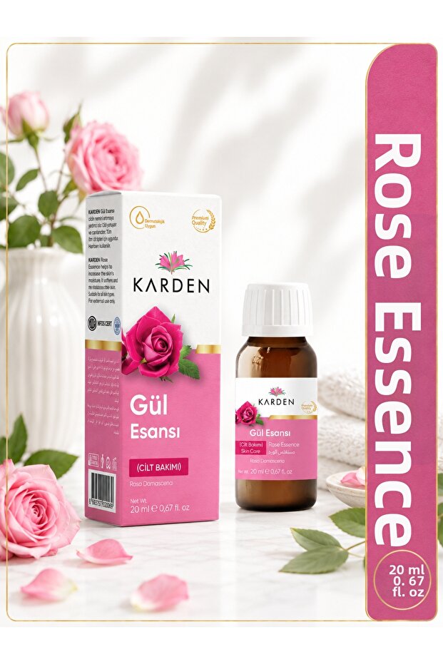 Rose Essence 20 ml - Pure and Natural Rose Scented Essential Oil