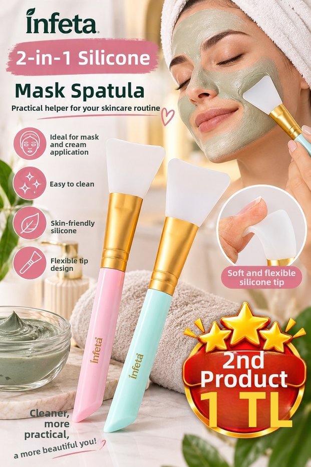 2-Pack Silicone Facial Mask and Cream Spatula Flexible Skin Care Application Brush