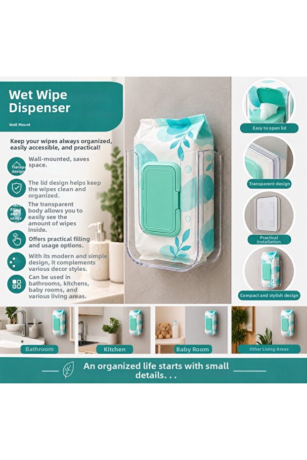 Wet wipe organizer wall mount