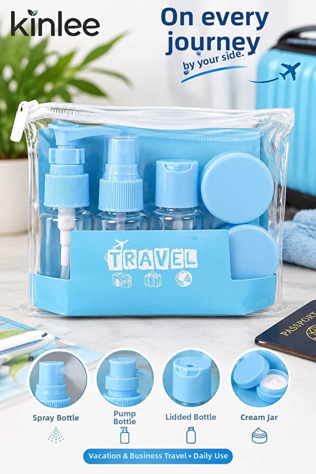 6 Pieces Travel Bottle Set Empty Cosmetic Bottles with Lids Travel and Daily Use Set