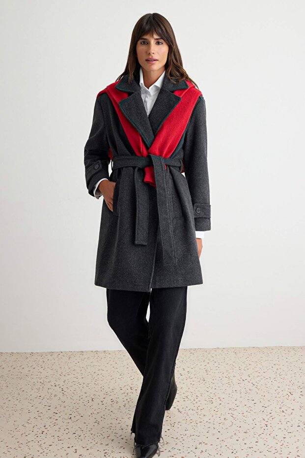 Anthracite Oversize Coat Twoaw27Kb00059