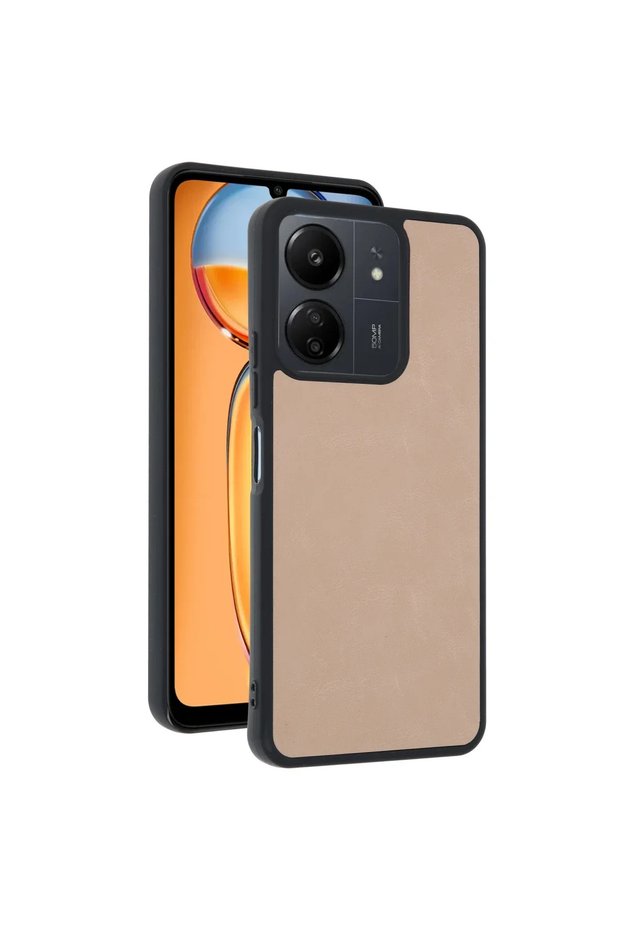 Xiaomi Redmi 13C Case Aras Leather Cover - Powder