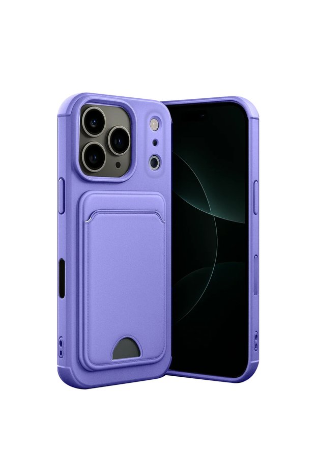 Apple iPhone 17 Pro Kelvin Silicone with Business Card Holder - Lilac