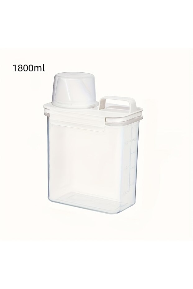 Transparent 1800ML 1 PC Washing Powder Storage Box, Household Large Capacity Storage Box, Sub Packag