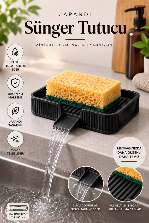 Japanese Minimalist Drain Tray - Bathroom & Kitchen Organizer with Water Drainage