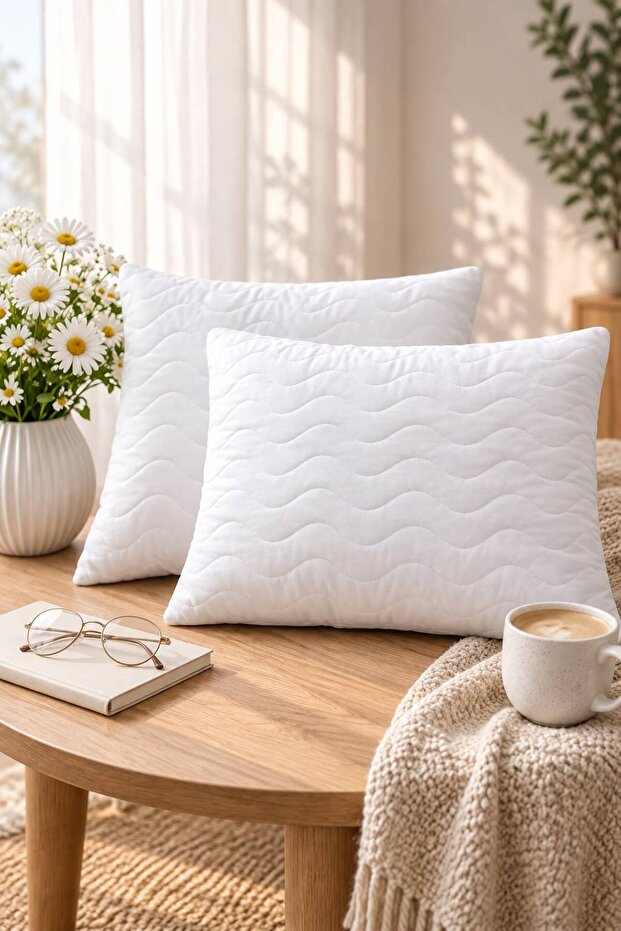 Home Waterproof 2-Piece Quilted Pillow Mattress Pad 50X70