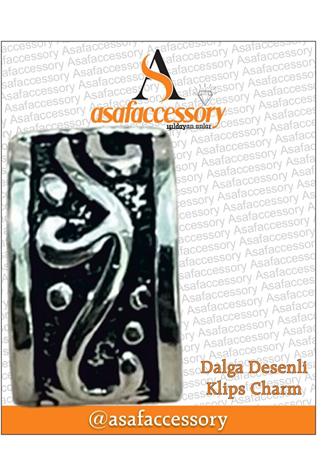 Wave Pattern Clip Charm |   Asafaccessory