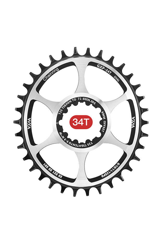Oval 34T 6MM VXM Bicycle Oval Chainring Offset 6mm Direct Mount For XX1 Eagle X01 X1 X0 X9,32T 34T 3