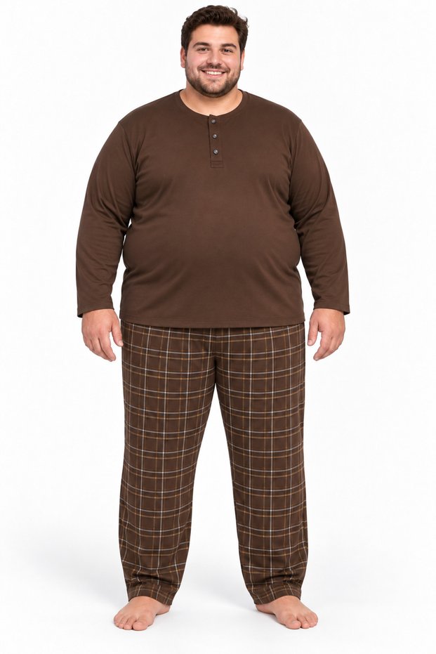 Men's High Quality Interlock Combed Cotton Plus Size Pajama Set 18562
