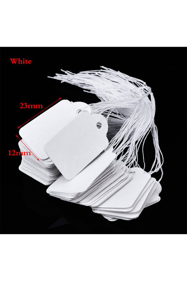 blank tag 100Pcs Jewelry String Cord Price Tags Rectangle White Blank Labels for Jewelry Display Car