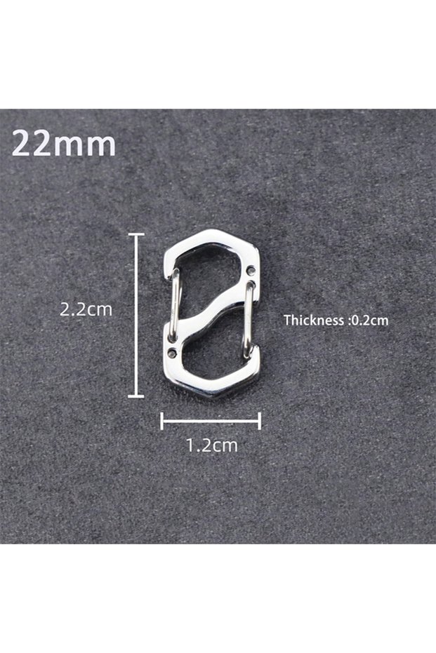 22mm 10PCS 10PCS Backpack Buckle Stainless Steel S Type Carabiner With Lock Mini Outdoor Backpacks L