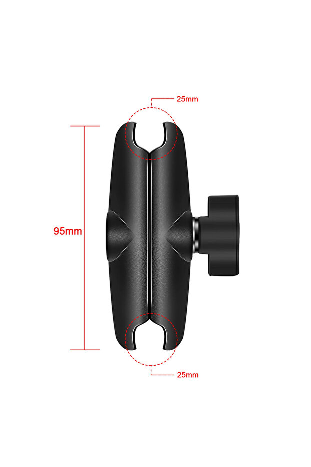 95mm arm Double Socket Arm Phone Mount for 25mm 1" Ball Head Clamp Phone Hold-Bicycle Motorcycle Act