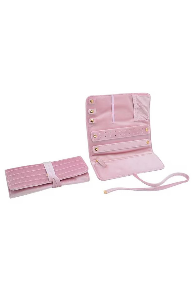 15x20cm Pink Jewelry Bag Velvet Jewelry Storage Bag Necklace Earrings Ring Jewelry Storage Roll Bag