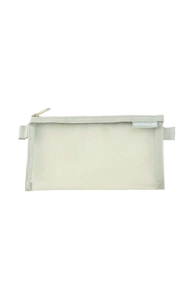 green Mesh Pencil Case Morandi Color Zipper Bag Transparent Stationery Accessories Storage Bag