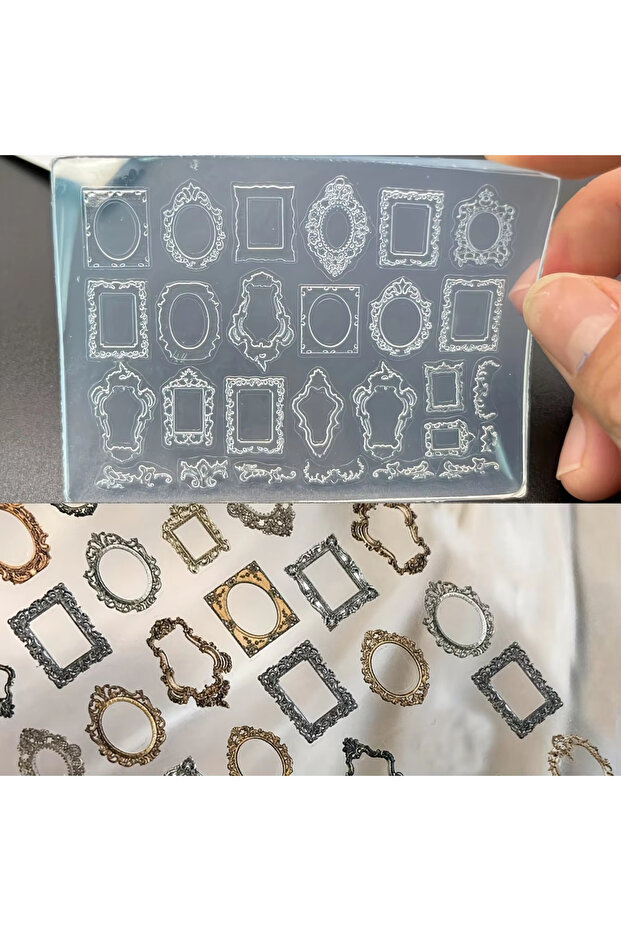 Frame 3D Silicone Nail Carving Mold Snowflakes Winter Mould Stamping Design Gel Stencils DIY Manicur