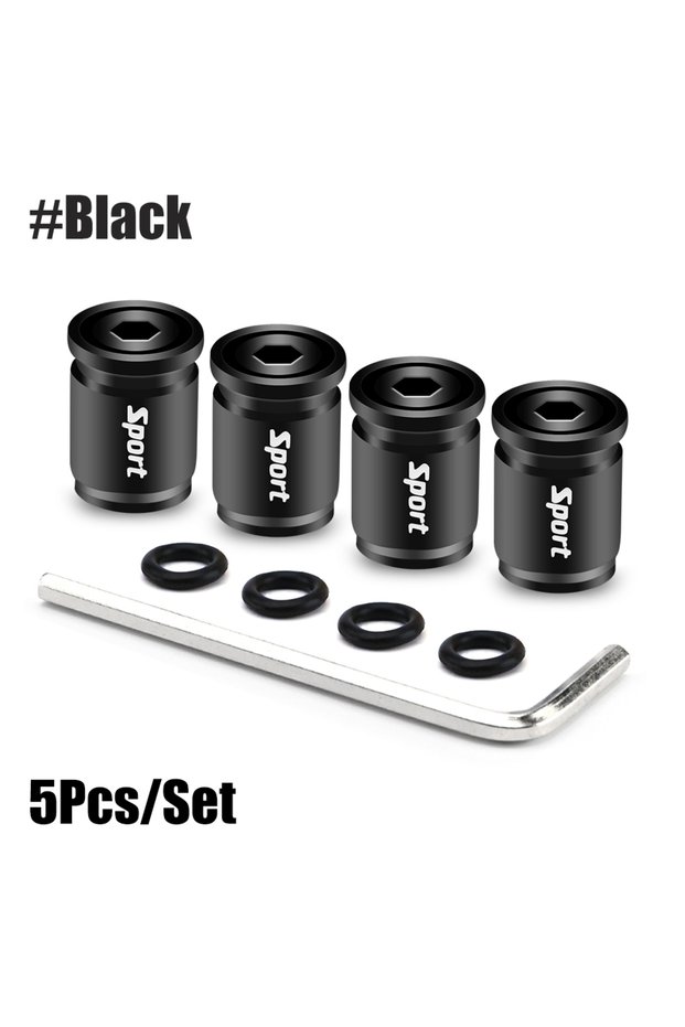 Black Zinc Alloy Anti-theft Sport Car Tire Valve Caps Wheel Tires Tire Stem Air Cap for Car Trucks M