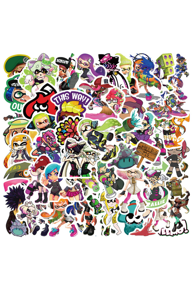 50pcs 50Pcs Funny Game Splatoon Stickers Cartoon Graffiti Decals For Laptop Luggage Guitar Skateboar