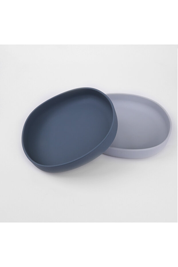 Set 4 2PCS Whisker-Friendly Silicone Cat Plates, Wide Shallow Pet Bowls, Non-Spill Feeding Dish for