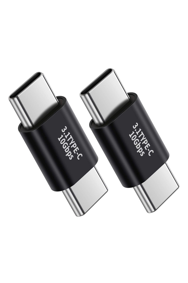 Black 2-Pack USB C to C Adapter, Type C 3.1 Male to Male, 10Gbps High-Speed Data Transfer for MacBoo