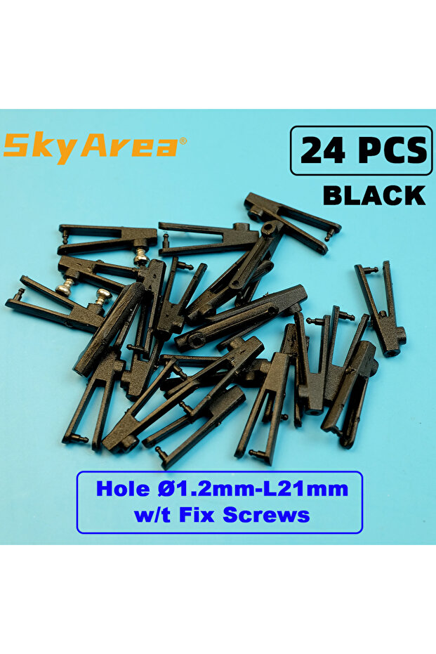 24Pcs 1.2 Black 24pcs Nylon Clevis D1.2xL21mm (White or Black)/ D1.8 xL29mm For Electric RC Model Se