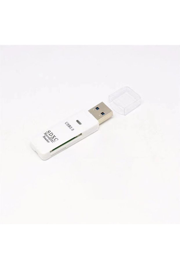 white 2-in-1 USB Card Reader, SD/TF Memory Card Adapter, USB Flash Drive for PC Laptops