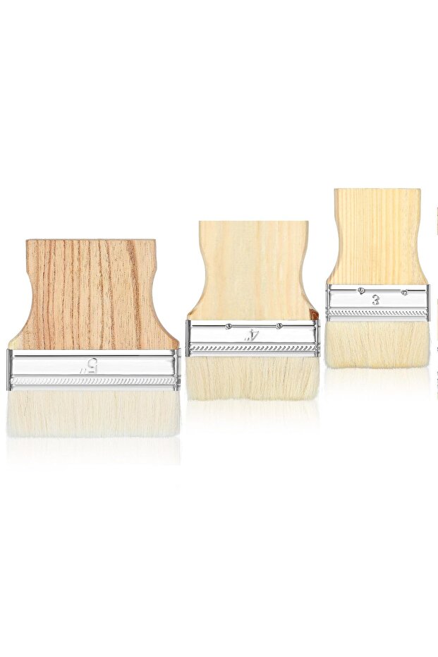 3 pcs 3 Pcs Flat Paddle Paint Brush Set,Wide Paint Brush Large Paint Brush 3/4/5 Inch Paint Brush Fo