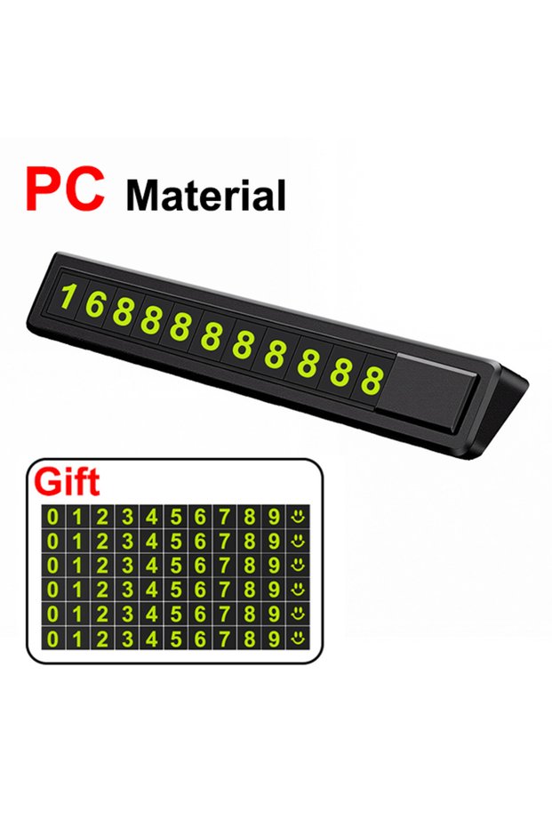 PC Black Grippopso Aluminium Alloy Temporary Car Parking Card Car Phone Holder Plate Wi
