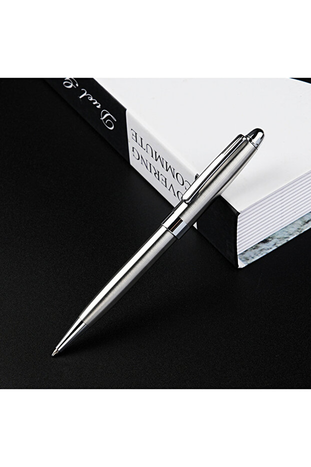 silver Ballpoint Pens Housing Retractable Ball Point Pen Smooth Writing Roller Ball Pen Elegant Sign