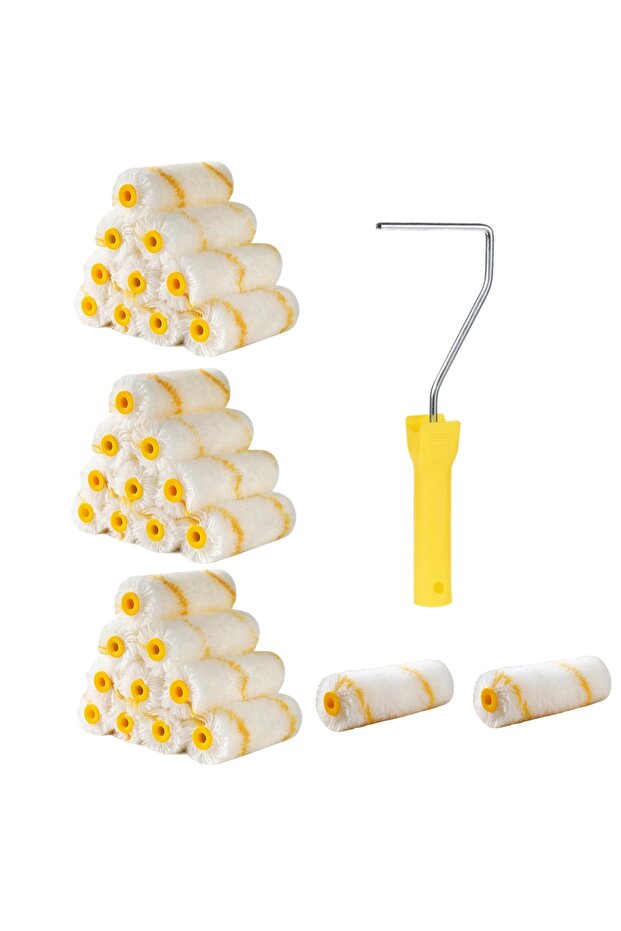 33 Pieces Microfiber Paint Roller Covers and Frame Set, Lightweight House Painting Kit with 4-Inch P