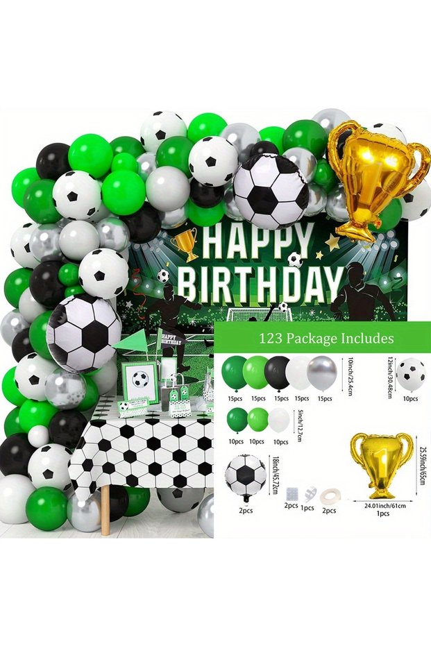 Other MULTI 123PCS Football Themed Balloon Arch Set Birthday Party Aluminum Film and Football Balloo