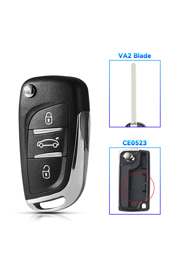 3 BT VA2 CE0523 KEYYOU 1PCS CE0523 CE0536 Modified Car Key For Citroen C2 C4 C5 Berlingo Xsara Picas