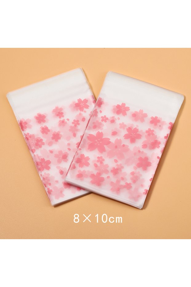 8x10cm 100pcs Plastic Packing Bags Flower Self-Adhesive Bags OPP Pouches for Jewelry Gifts Biscuits