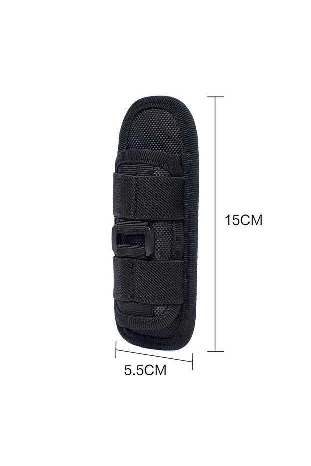 Black Outdoor Tactical Hunting 360 Degrees Rotatable Flashlight Pouch Holster Torch Case For Belt Po