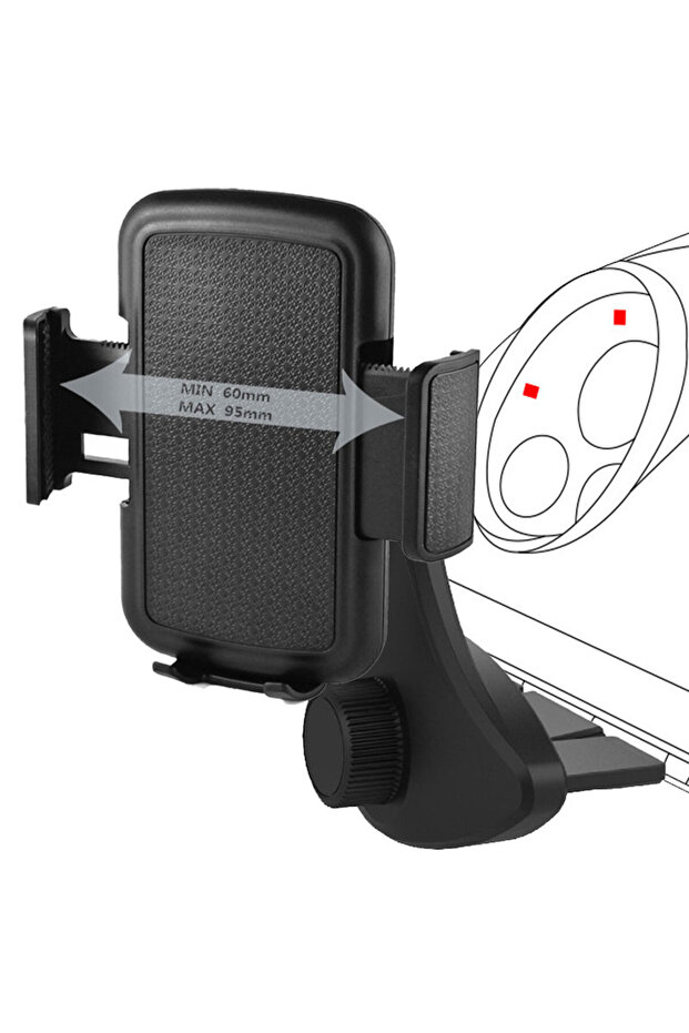 black Universal Car Phone Holder for Car CD Slot Mount Phone Holder Stand for iPhone Cell Mobile Pho