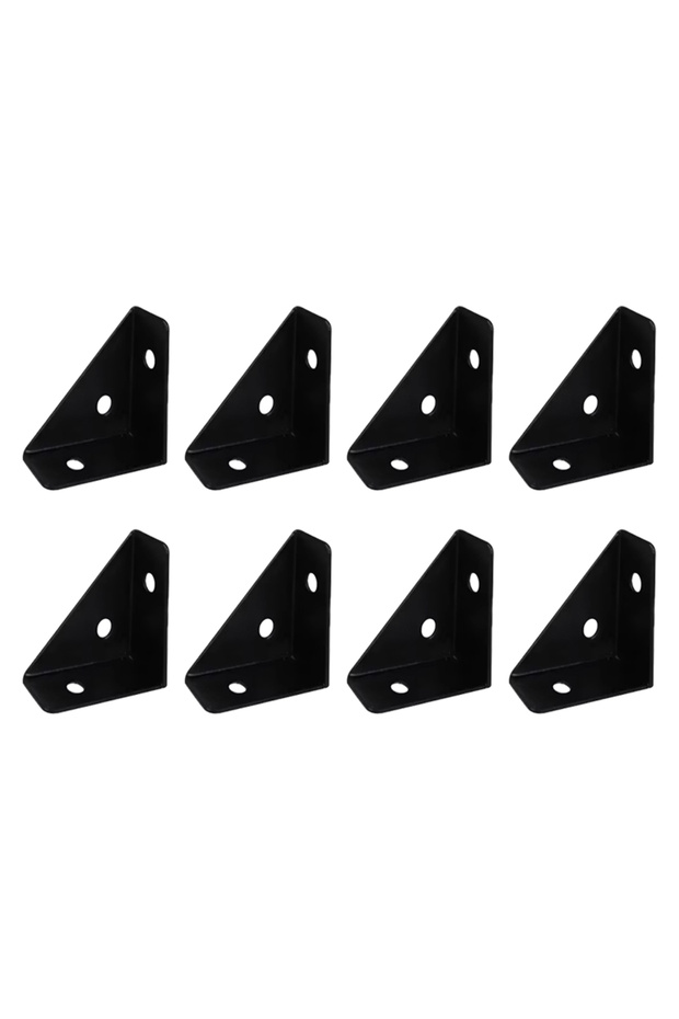 8pcs Heavy-Duty Steel Angle Brackets: 90° Right Angle Support, Durable Furniture Reinforcement Brack