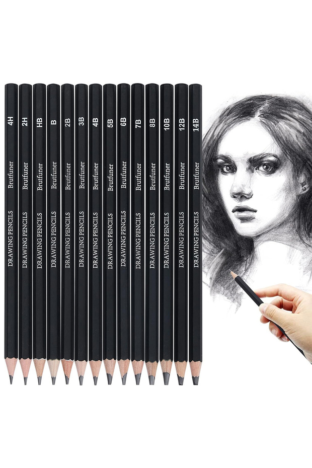 14pcs 14Pcs/Set Drawing Sketch Pencils Set Wooden Professional Art Supplies HB 2B 6H 4H 2H 3B 4B 5B