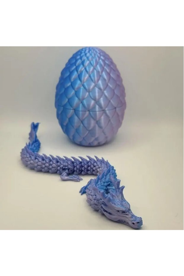 Bandai blue 3D Chinese Dragon Surprise Egg, Mini Movable Joint Decor, Cute Collectible Desktop Gift