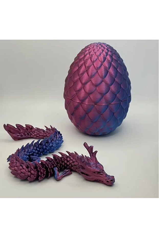 Bandai purple 3D Chinese Dragon Surprise Egg, Mini Movable Joint Decor, Cute Collectible Desktop Gif