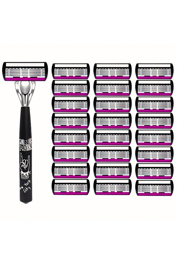 1 handle 24 blades High Quality Men Safety Razor 6-Layer Germany Stainless Steel Shaving Blades Man