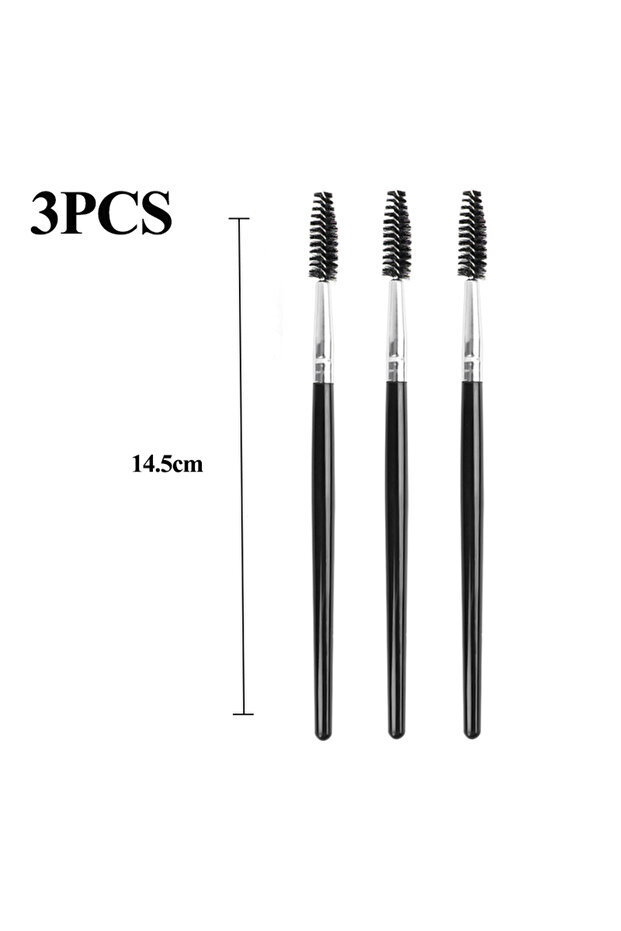 A0301-3pcs -black 1/3pcs Soft Eyelash Brushes Twisted Eyebrow Brush Elbow Contouring Eye Brow Eyelin