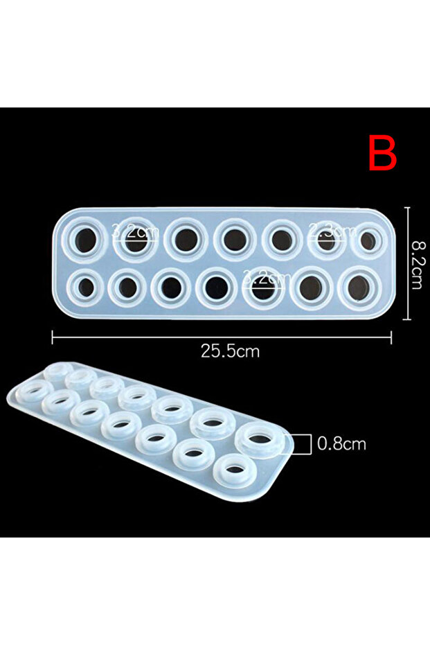 SJY1177-B 6/14 Hole Rings Mold Handmade DIY Making Ring Jewelry Silicone Mold Crystal Epoxy Mould Ep